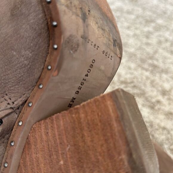 Mercer Edit Taupe Block Heeled Boots 7 - Picture 10 of 11